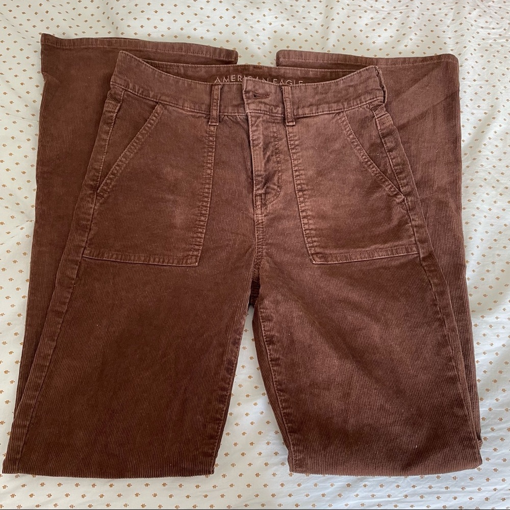 super high rise corduroy flare pants